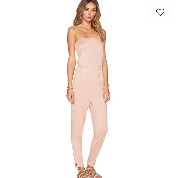 strapless jersey jumpsuit